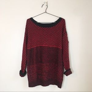 American Eagle Vintage Cozy Knit Boyfriend Sweater Red Small
